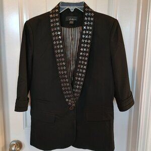 Twenty-One Women Medium Blazer/Jacket Fully Lined Decorative Collar One Button